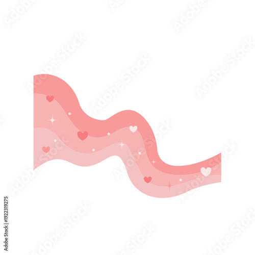 Valentine’s Day Wave Decoration. Vector illustration 