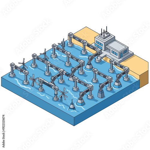 3D Rendering of Water Treatment Plant Facility.