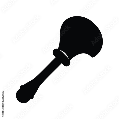 Silhouette of Vintage Ear Trumpet Sound Amplifier for Hearing Assistance