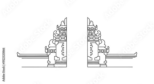 Balinese Gate Temple Entrance Ornaments.