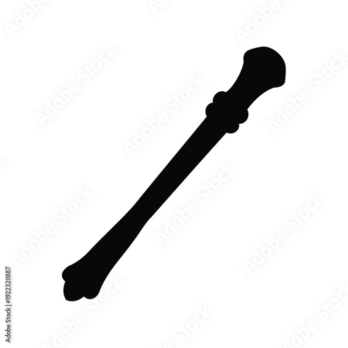 Silhouette of an old fashioned smoking pipe with a curved stem shape