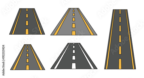 Asphalt Road Line minimal abstract style vector