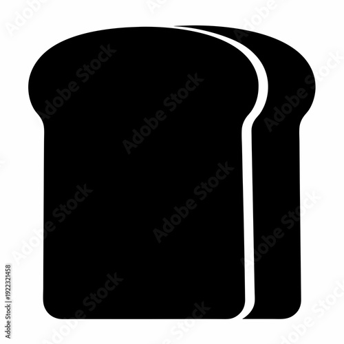Simple vector graphic depicting two slices of bread, commonly used for sandwiches