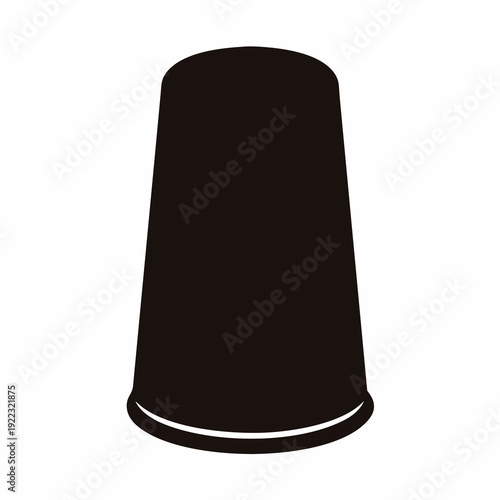 Sleek Black Vector Illustration of an UpsideDown Plastic Cup