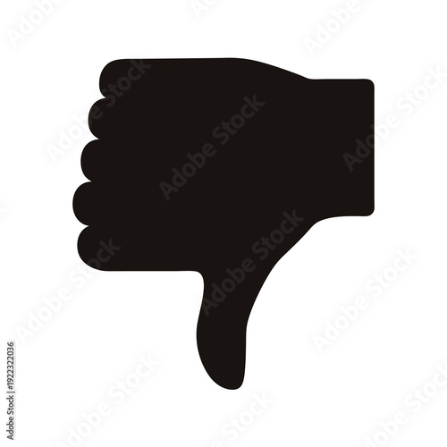 Silhouette of a thumbs down symbol isolated on white background vector image