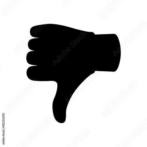 Simple black and white silhouette of a hand giving a thumbs down
