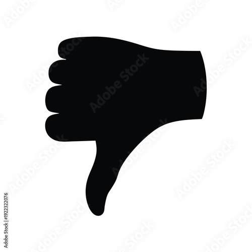 Silhouette of a hand with thumb down conveying strong disapproval and negativity