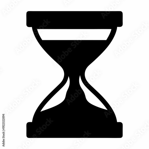 Silhouette of an hourglass symbol represents time passing or a deadline