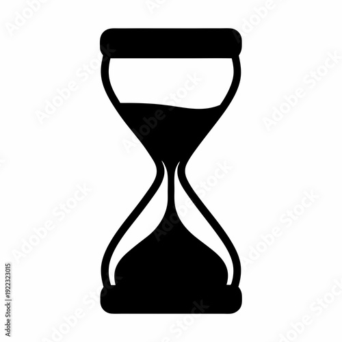 Black and white illustration of an hourglass signifying the passage of time