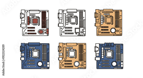 ATX Motherboard Line abstract vivid tone vector