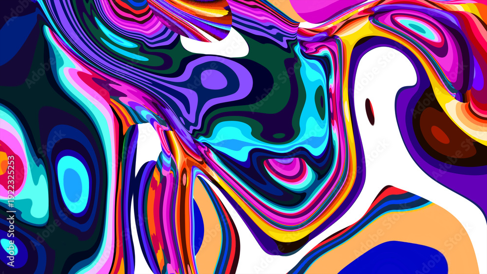 Obraz premium Vibrant Abstract Colorful Liquid Swirl Pattern with Bold Contrasts
