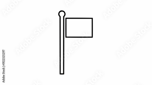 Bild auf Leinwand Flag on a pole icon symbol.