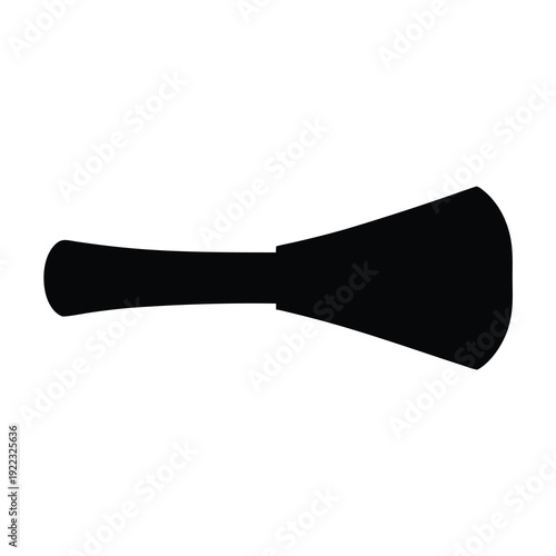 Black silhouette of a professional makeup brush on white background