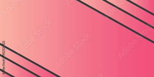 Geometric luxury background. Pink gradient with diagonal black lines. Business and promotional template