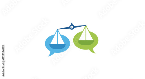 Balanced Scales in Speech Bubbles.