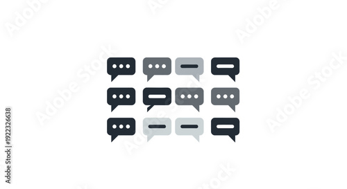 Black and gray chat speech bubbles.
