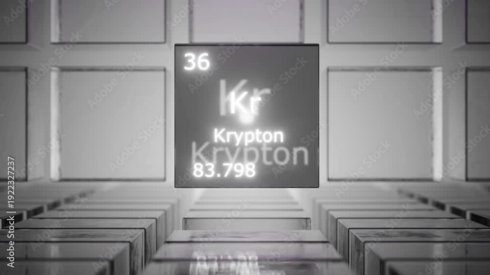 Krypton gas is a periodic table element. Animation of krypton gas ...