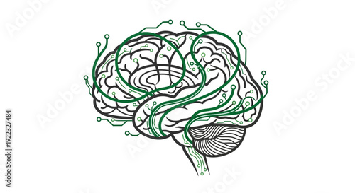 Creative Brain Maze and Mental Health Concept