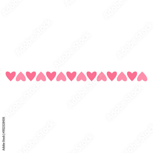 Valentine’s Day Border Divider with Heart. Vector illustration 