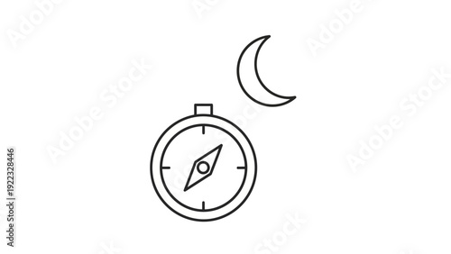 Compass Navigation Tool with Moon.