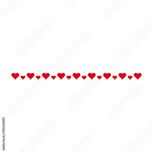 Valentine’s Day Border Divider with Heart. Vector illustration 