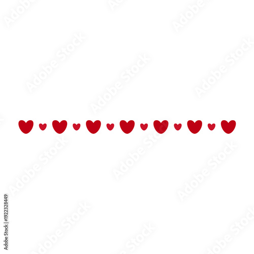 Valentine’s Day Border Divider with Heart. Vector illustration 