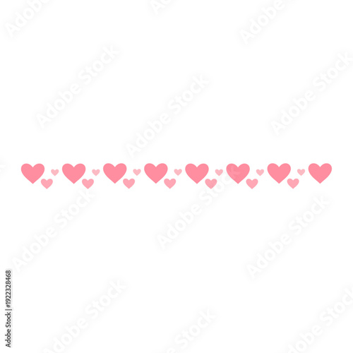 Valentine’s Day Border Divider with Heart. Vector illustration 