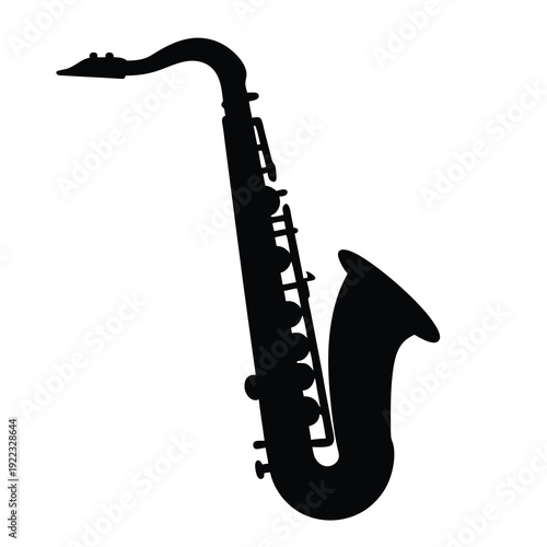 Silhouette of a saxophone representing music, arts, and jazz culture illustration