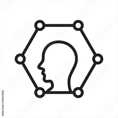 Web3 Identity virtual economy simple line icon