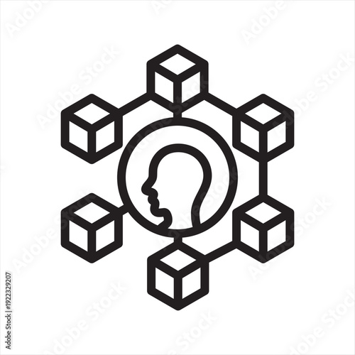 Web3 Identity virtual economy simple line icon