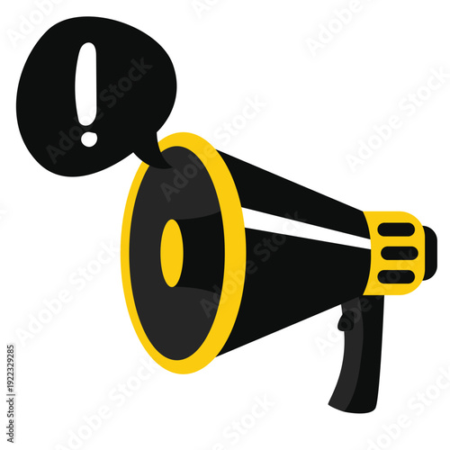Megaphone announcement alert vector icon