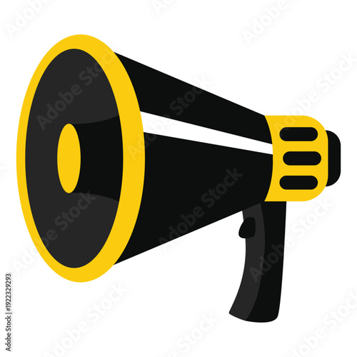 Black and Yellow Megaphone Icon