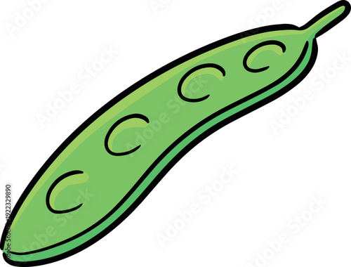 Illustration of green pea pod