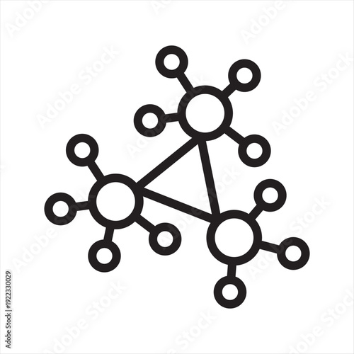 Decentralized Organization virtual economy simple line icon