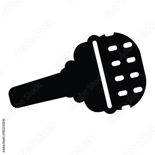 Simple black and white microphone icon ideal for media and broadcast
