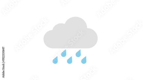 Gray Cloud with Rain Drops Falling.