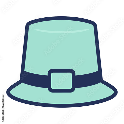 Blue Pilgrim Hat Vector Icon