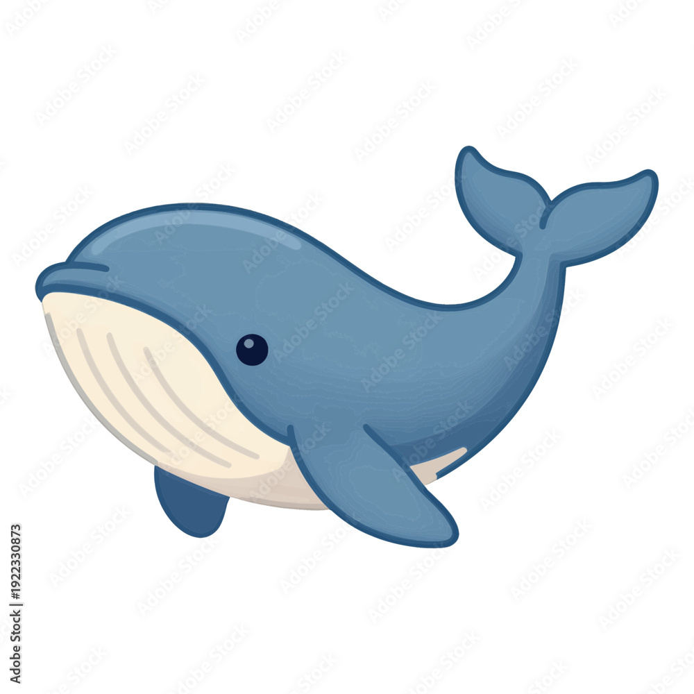 Fototapeta premium Blue Whale Vector Icon
