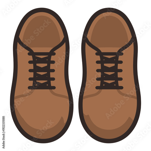 Brown Lace-Up Shoes Vector Icon