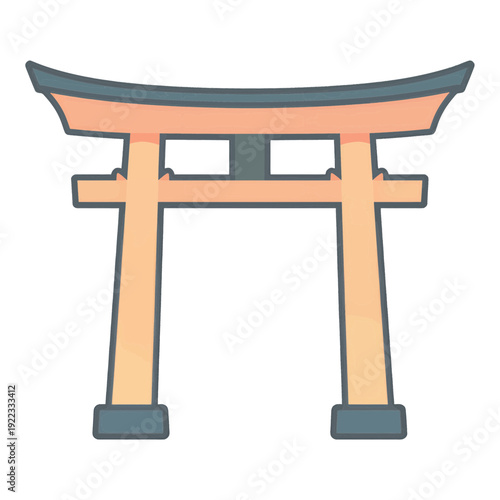 Japanese Torii Gate Vector Icon