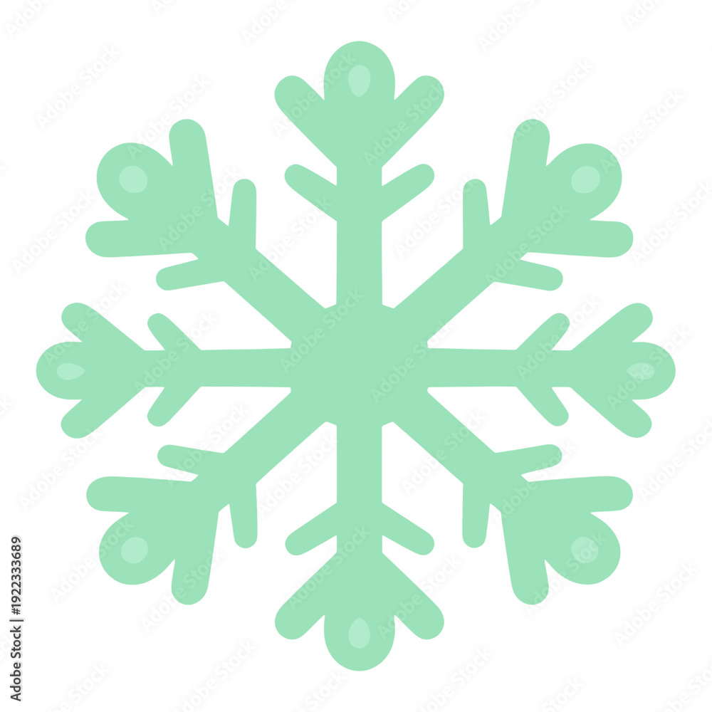 Fototapeta premium Light Green Snowflake Vector Icon