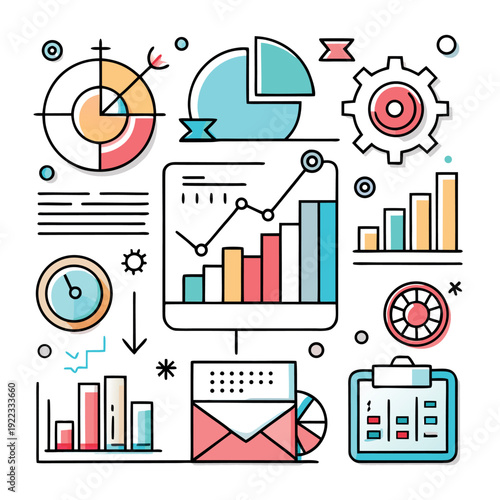 icon set like business documents marketing