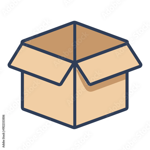 Open Cardboard Box Vector Icon