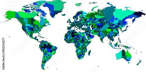 World Map with States and Provinces – High Detail Political Map