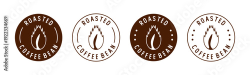 Roasted Coffee Bean icon sign premium rounded circle