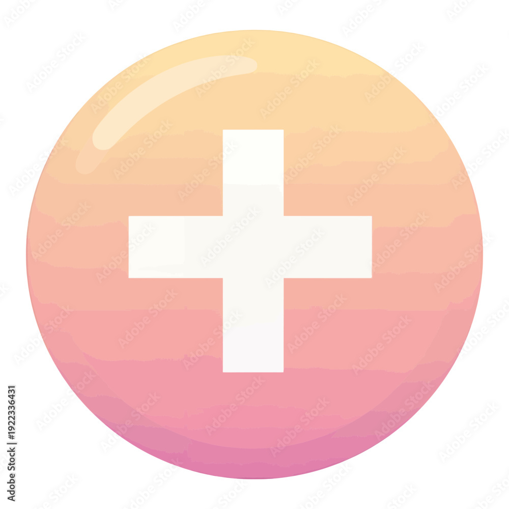 Obraz premium White Plus Sign Circle Vector Icon