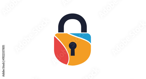 Modern Colorful Padlock Logo Design. Abstract Cyber Security and Data Protection Icon Vector Graphic.