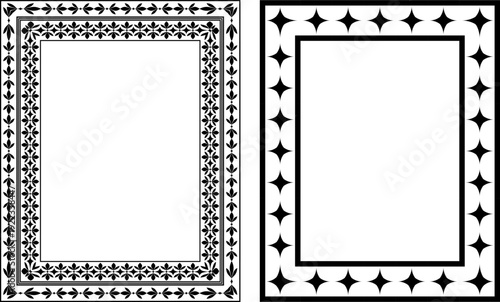vector frames black on a white background