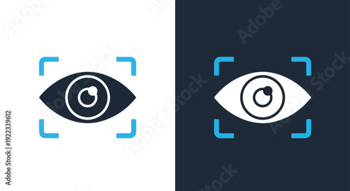 Eye security icon set flat design vector illustrationBlue icon set - Modern style icon - Vector icon set - Glyph and solid icon set - Icon vector - Flat Design Icon - line icon set