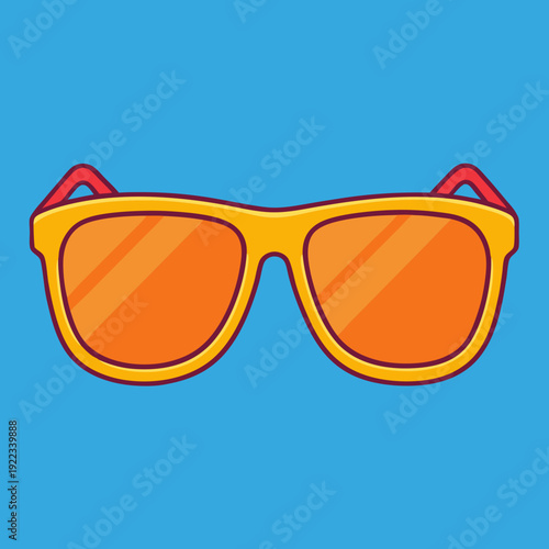 Stylish yellow frame sunglasses with vibrant orange lenses for a sunny day look